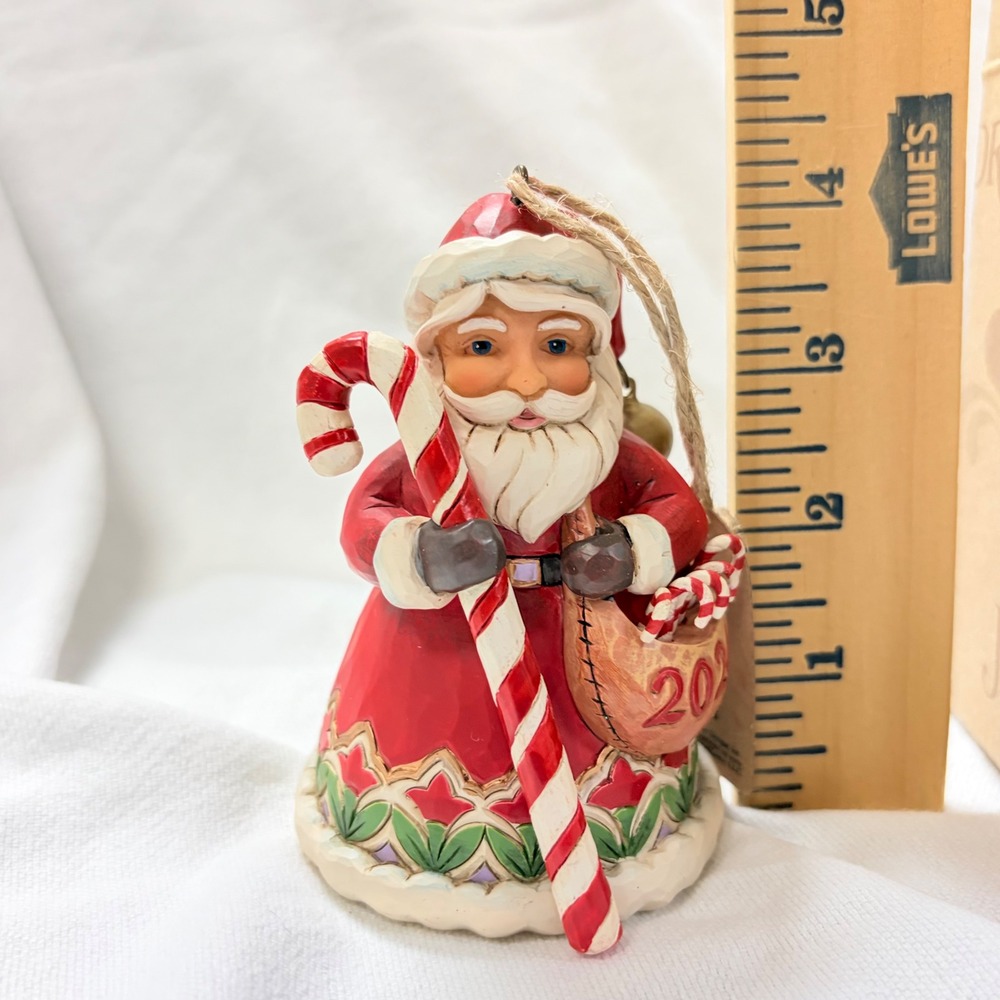 Jim Shore Heartwood Creek 2024 Annual Dated Santa Candy Canes Ornament